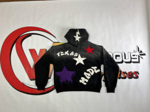 Sudadera con capucha unisex de algodón French Terry de alta calidad, bordado extragrande con efecto desgastado, logotipo personalizado, teñido liso. - Product Image 2