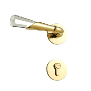 La elegante manija de la puerta con acabado de vidrio y oro agrega un toque elegante a las puertas de madera en casas modernas, villas y hoteles de la India - Product Image 6