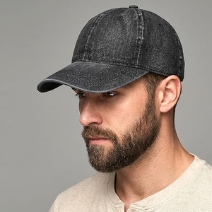 Gorra de Béisbol de Mezclilla, 6 Paneles, Ajustable, Unisex, Estilo Casual, Color Sólido, Algodón Lavado, Talla Adulto 58-60CM - Product Image 3