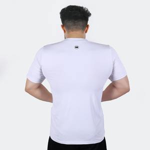 Camiseta de manga corta que absorbe la humedad, de secado rápido, transpirable, de alto rendimiento atlético para hombre, camiseta de gimnasio personalizada OEM. - Product Image 4