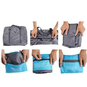 Sac de voyage pliable grande capacité, résistant à l'eau, en nylon, sac fourre-tout de week-end avec poignées réglables en sangle pour le rangement - Product Image 4
