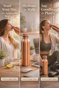 <b>Copper</b> <b>Drinking</b> <b>Bottle</b> Set for Wellness and Lifestyle - Product Image 4