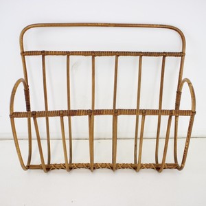 Wall hanging file holder handmade rattan magazine holders low cost book newspaper rack stand - Product Image 2