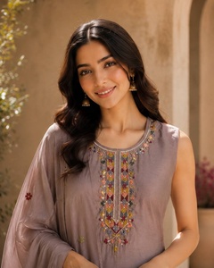 Designer <b>Women</b> Traditional Embroidered <b>Kurta</b> Set Ethnic Dress Casual Wear Available From Indian Supplier - Product Image 2