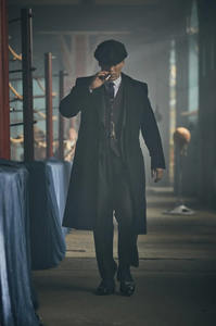 Manteau en laine pour homme de haute qualité, coupe ajustée, inspiré de Peaky Blinder Thomas Shelby - Extérieur en cuir véritable écologique, style vintage - Product Image 2
