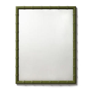 Miroir de salle de bain artisanal en bambou, design luxueux, cadre laqué ivoire, pour décoration de salle de bain, miroir laqué - Product Image 2