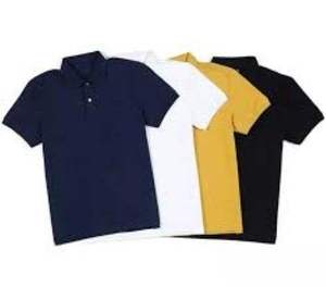 Polo de Manga Corta Negro para Hombre con Ribete en Contraste, Corte Regular, Informal, de Algodón Piqué - Product Image 3