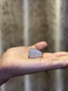 Luxury Iced Heart Moissanite <b>Ring</b> Micro Pave Sparkling <b>Statement</b> <b>Ring</b> For Women Hip Hop Jewelry Gift - Product Image 6