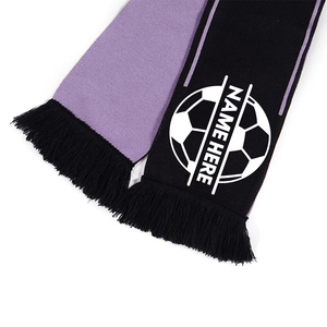 Breathable Football <b>Scarf</b> <b>Black</b> Purple Acrylic Long Sporty Winter Fan Supporter <b>Scarf</b> With Name Printed - Product Image 4