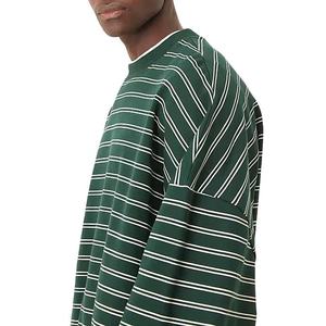 Sudadera OEM 2026 de Gran Tamaño con Cuello Redondo y Rayas, Hombros Caídos, Manga Larga, Tejida, para Otoño, Unisex, para Adultos, con Patrón Verde y Blanco - Product Image 3