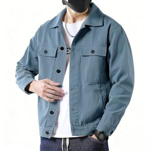 Mens Denim Jacket Custom Color Design Trendy Street Style Fashion Windbreaker Jacket High Quality Cotton Men's Outwear Apparel - Product Image 2