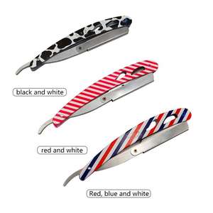Lames de rechange personnalisées pour rasoir droit en acier inoxydable pour hommes, manche à motif de salon, sûres et de haute qualité ANAAIF - Product Image 1