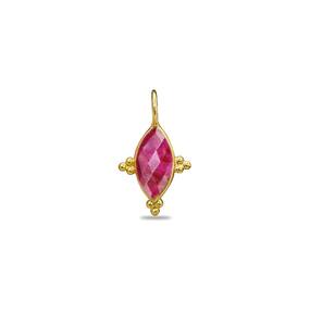 18k Gold Plated Marquise Dyed <b>Ruby</b> Gemstone Charm Pendant | Multi Color Stone Connector | Handmade Jewelry Findings Wholesale - Product Image 1