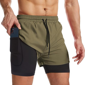 Men 2 in 1 Sports Shorts Running Shorts Polyester Quick-drying Two <b>Layers</b> mesh shorts Joggers Fitness Athletic Workout gym - Product Image 3