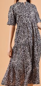 Nuevo Vestido Midi Casual Elegante de Verano para Mujer con Estampado Digital Animal, Mangas Acampanadas de Gasa y Cintura Natural - El Mejor Vestido - Product Image 4