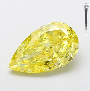 Diamant de laboratoire CVD certifié IGI, 1,57 carat, taille poire modifiée, couleur jaune fantaisie, clarté VS1, LG 800611679 ROYAL GEMS MD-88 - Product Image 1