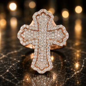 Trendy Design Round Cut Jesus Shape Moissanite Hip Hop <b>Ring</b> with Gold Plated 925 <b>Silver</b> and VVS Clarity for <b>Men</b> - Product Image 6