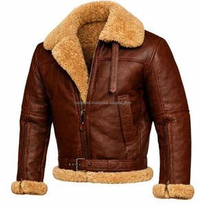 Chaqueta Bomber B-3 Premium de Alta Resistencia |   Abrigo de Piloto RAF de Piel de Oveja Genuina de Doble Cara, Ropa de Invierno de Alto Volumen - Product Image 4