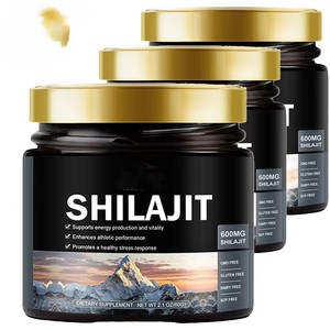 Résine de Shilajit Sauvage 100% Pure Certifiée HACCP 600MG 85 Oligo-éléments Acide Fulvique Qualité Alimentaire Sans Gluten en Bouteille - Product Image 1