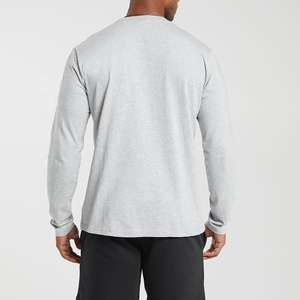 เสื้อยืดแขนยาวผู้ชายผ้าฝ้ายใยไผ่สีพื้นแฟชั่นขายส่งใหม่ปี 2025 - Product Image 5