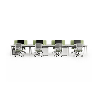 Mobilier moderne de poste de travail de bureau pour 2 personnes Bureau d'ordinateur pour le travail collaboratif Table de poste de travail pour plusieurs personnes