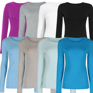 Camisetas de Manga Larga de Forro Polar para Mujer, Tallas Grandes, Ropa Casual Ligera y Transpirable, 100% Algodón Ecológico, Antiarrugas, ODM Rápido - Product Image 3