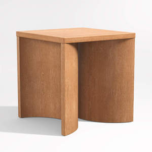 Outdoor Teak <b>Side</b> <b>Table</b> With Half Round Shape Leg Patio Small <b>Table</b> Living Room & Outdoor Furniture <b>Set</b> - - Product Image 1