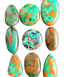 Pierres précieuses de chrysocolle naturelles en cabochons de qualité supérieure pour la création de bagues, pendentifs, colliers, macramé - Prix de gros - Product Image 1