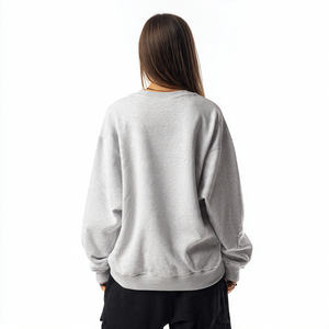 Sudadera de cuello redondo para mujer, de 550 GSM, de peso pesado, estilo jogger holgado, con hombros caídos, para invierno - Product Image 1