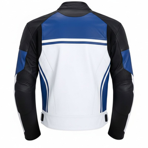 Chaqueta de Motociclista Personalizada de Piel de Oveja Genuina, Talla Grande, Cuello Redondo, Impermeable, Estilo Casual y Formal, Diseño Urbano - Product Image 2