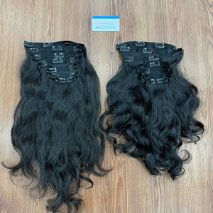 New Restock Vietnamese Human Hair Natural Wavy <b>Clip</b> Hair Unprocessed Black Color Wholesale Price Ready To Ship - Product Image 4