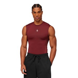 Camiseta Deportiva Roja Ajustada para Hombre, Ropa Deportiva y de Entrenamiento con Tela Transpirable y Elástica para Gimnasio - Product Image 1