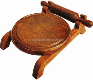 Presse à tortilla en bois fabriquée à la main pour le stockage et le conteneur de nourriture rustique de cuisine - Product Image 2