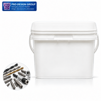 Seau carré en plastique de 8 L avec couvercle et poignée pour accessoires de perceuse, outils, matériel industriel, conteneur de stockage