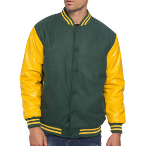 Veste de baseball pour homme en cuir de haute qualité, dernier design, respirante, à manches en cuir surdimensionnées. - Product Image 1