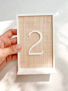 Números de Mesa de Boda Minimalistas Hechos a Mano con Caña, Marco Decorativo de Madera, Letreros Únicos de Rafia para Asientos, Suministros de Decoración para Fiestas - Product Image 1