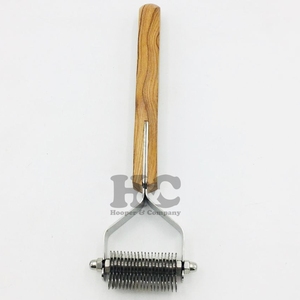 New Pet Hair Remove Stripping Knife Brush Stainless Steel <b>Dog</b> Pet Grooming <b>Scissors</b> and Wood Handle Cat Stripping Brush Set - Product Image 5