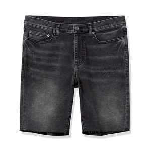 Shorts en jean pour homme en coton, style décontracté d'été, coupe droite, style urbain streetwear foncé - Product Image 6