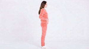 <b>Women's</b> Soft Fabric Hooded Zip <b>Jacket</b> with Comfortable Pants Two Piece Set - Product Image 2