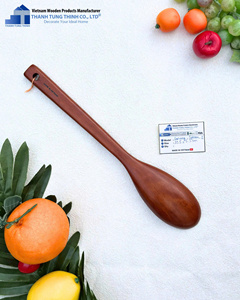 Cuillère de service en bois 30,5x6,5cm, sans danger pour les aliments, sculptée à la main, fabriquée au Vietnam - Product Image 2