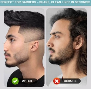 Herramienta de diseño de línea de cabello para barberos, tarjeta indicadora de medición, guía de estilización de barba reutilizable de plástico impermeable - Product Image 5