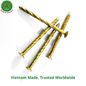 Clavos de Acero de Alta Resistencia de 1-3/8 Pulgadas, Recubiertos de Amarillo, Tipo Tornillo, con Cabeza a Cuadros, Hechos en Vietnam - Product Image 4