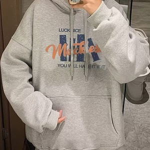 Sudadera con capucha gráfica extragrande personalizada, estilo vintage, con estampado en las mangas color morado empolvado, de corte holgado, estilo urbano, de tejido grueso - Product Image 6