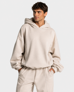 Sweat-shirts décontractés surdimensionnés pour hommes OEM avec lignes contrastées, sweats à capuche en polaire premium pour hommes - Product Image 1
