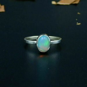 Natural Ethiopian <b>Opal</b> <b>Ring</b> 925 Sterling Silver Handmade <b>Ring</b> For Her/ Him - Product Image 1