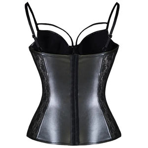 Corset Bustier Sculptant en Cuir Respirant Couleur Unie pour Femme, avec Armatures, Effet Amincissant et de Beauté Corporelle, Style Tube Top, Vêtement d'Extérieur - Product Image 6