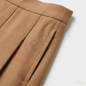 Women's Brown Pleated Mini <b>Skirt</b> High <b>Waist</b> <b>Elastic</b> A Line Preppy Style Tennis Golf Skort - Product Image 5