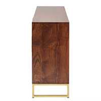 Buffet modulaire de luxe en bois massif fait main, 3 tiroirs, portes à panneaux, durable, capacité de rangement de 4 pieds.