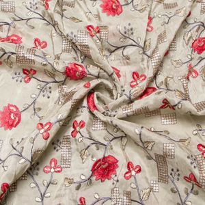 Premium Sequence Embroidery <b>Fabric</b> For Women Fashion Wear Designer Garments Party Wear Dresses Kaftan Abaya Bridal Wear - Product Image 1