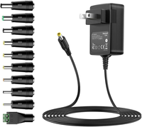 Adaptateur d'alimentation 12V 1A AC/DC pour bande lumineuse LED, moniteur bébé, caméra de sécurité, routeur, haut-parleur Bluetooth, moniteur LCD